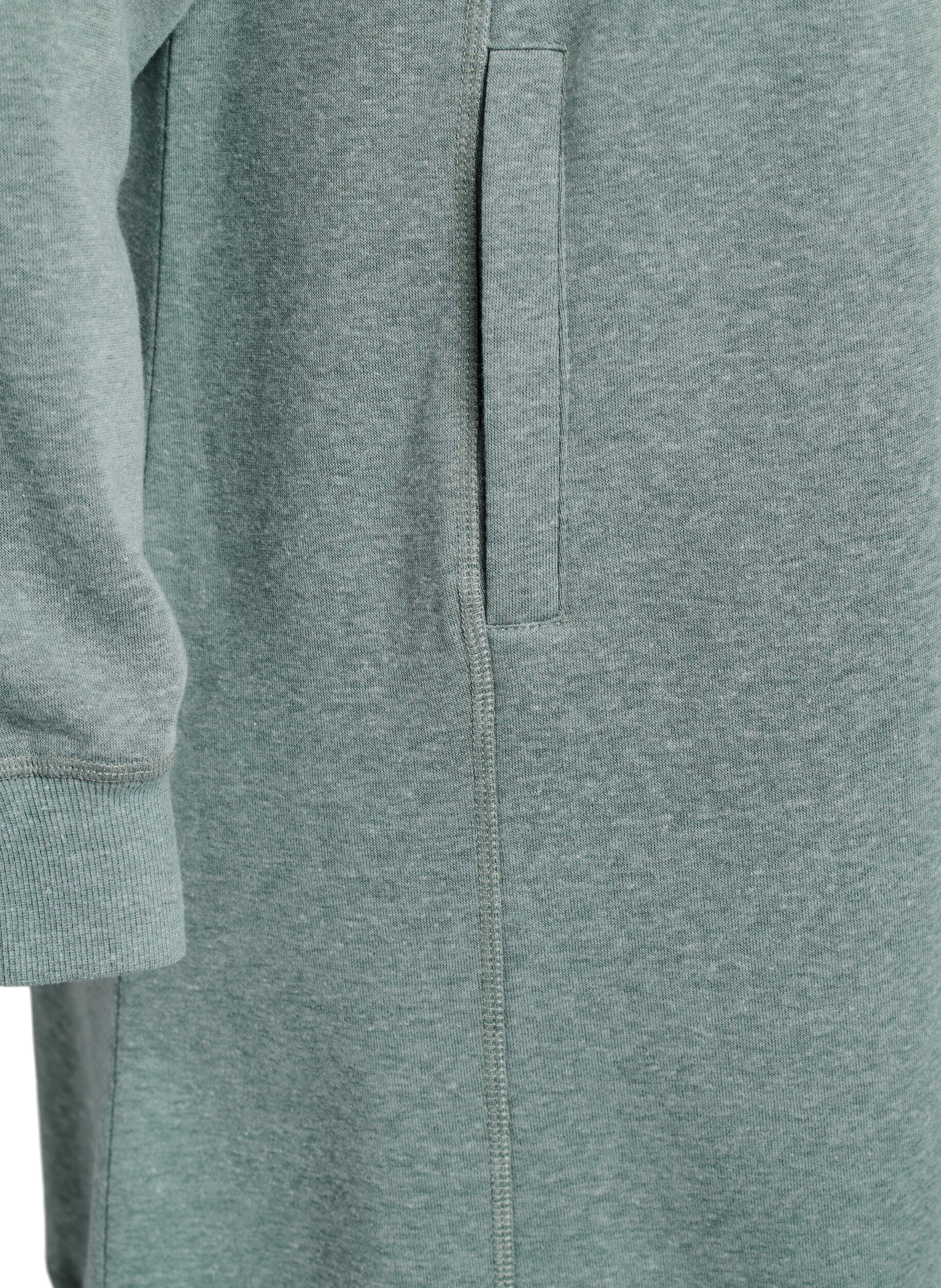 ZizziKort sweatkjole med h&oslash;j krave og lommer, Gr&oslash;n, Packshot image number 3