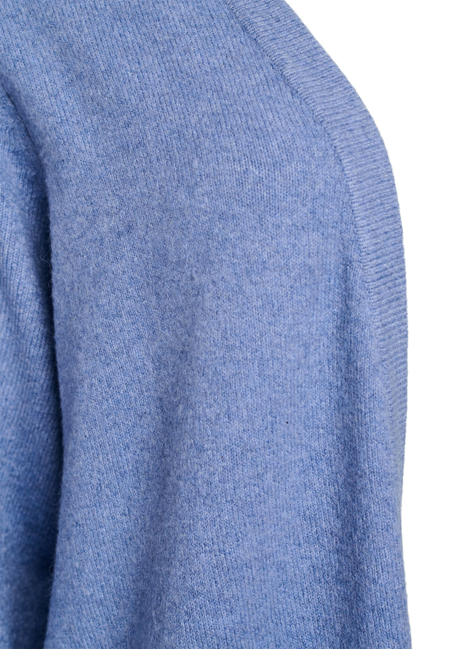 ZizziMeleret strik cardigan med lommer, Bl&aring;, Packshot image number 2