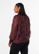 Transparent skjortebluse med blomsterm&oslash;nster og bindeb&aring;nd, M&oslash;rk Bordeaux, Model image number 2
