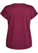 Kort&aelig;rmet t-shirt i bomuldsblanding, M&oslash;rk Bordeaux, Packshot image number 1