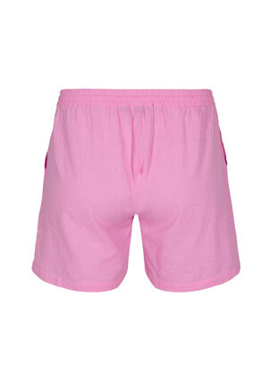 Løse shorts i bomuldsmix med hør, Begonia Pink, Packshot image number 1