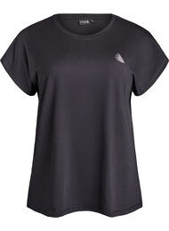 Ensfarvet tr&aelig;nings t-shirt, Sort