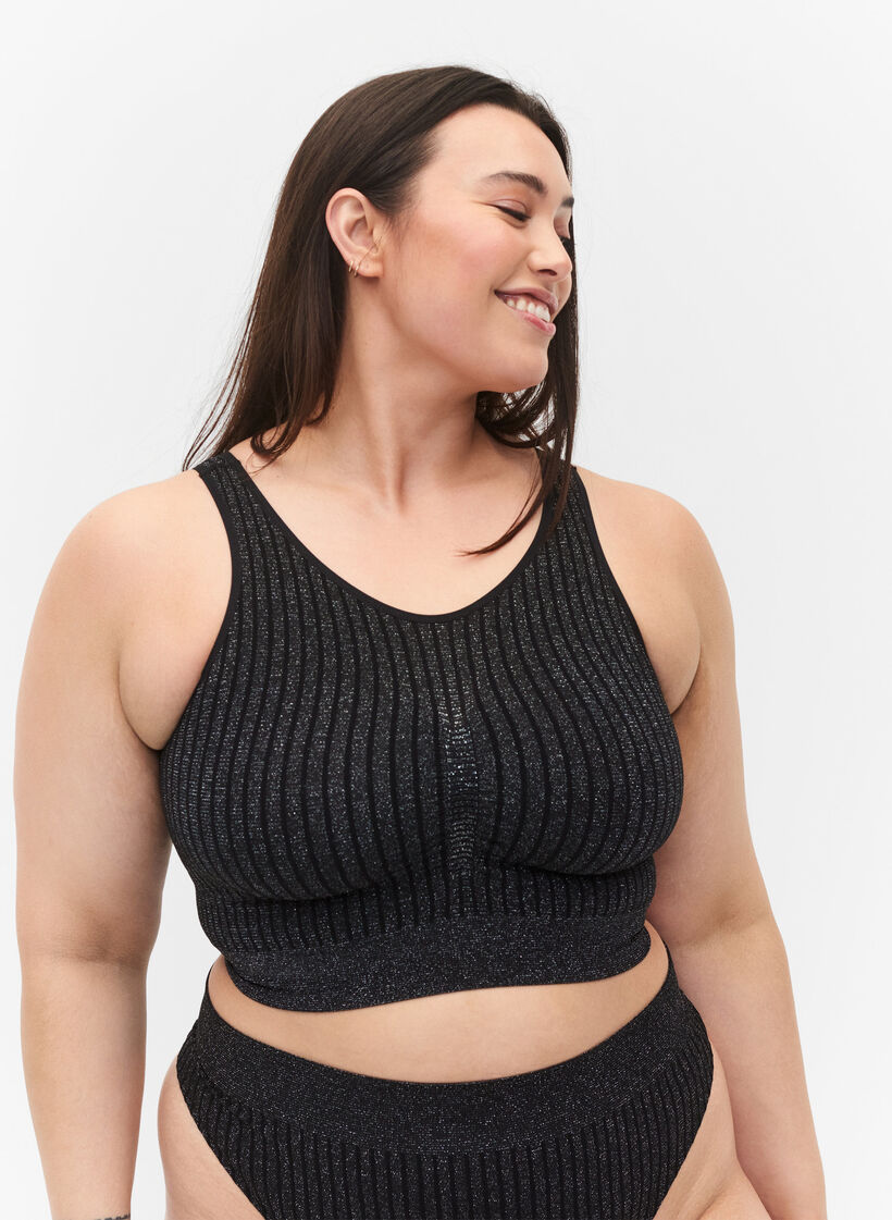 Seamless bh med glimmer, Black w. Lurex, Model image number 0