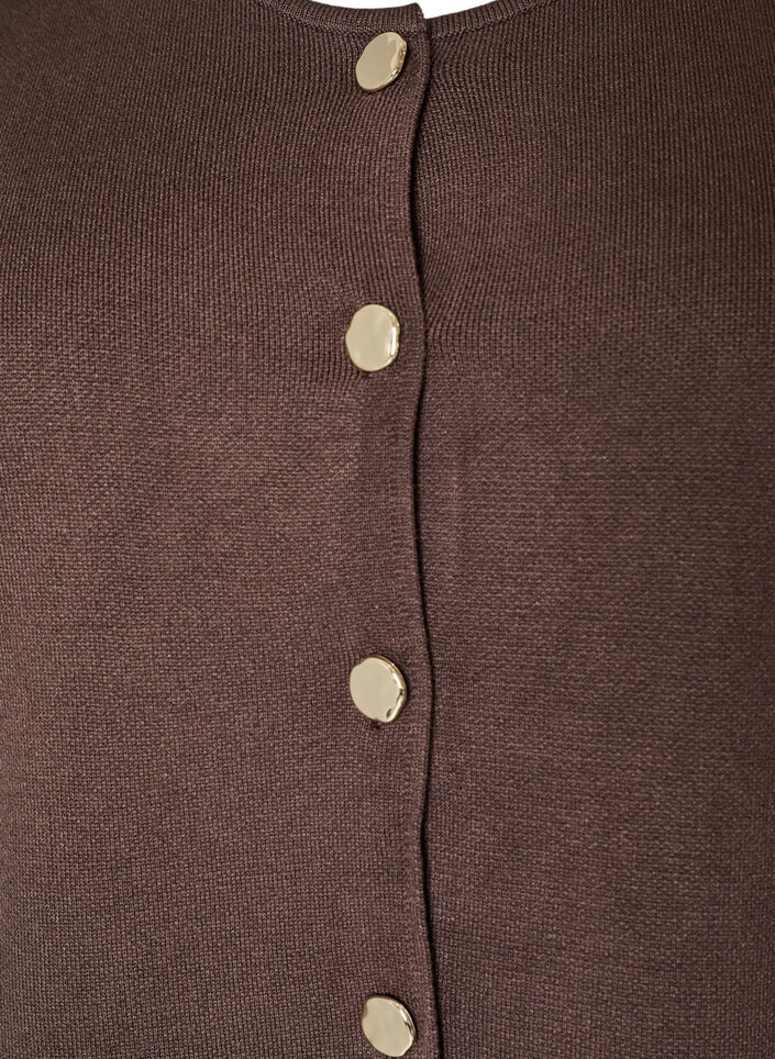&AElig;rmel&oslash;s strikvest med dekorative knapper, Brun, Packshot image number 2