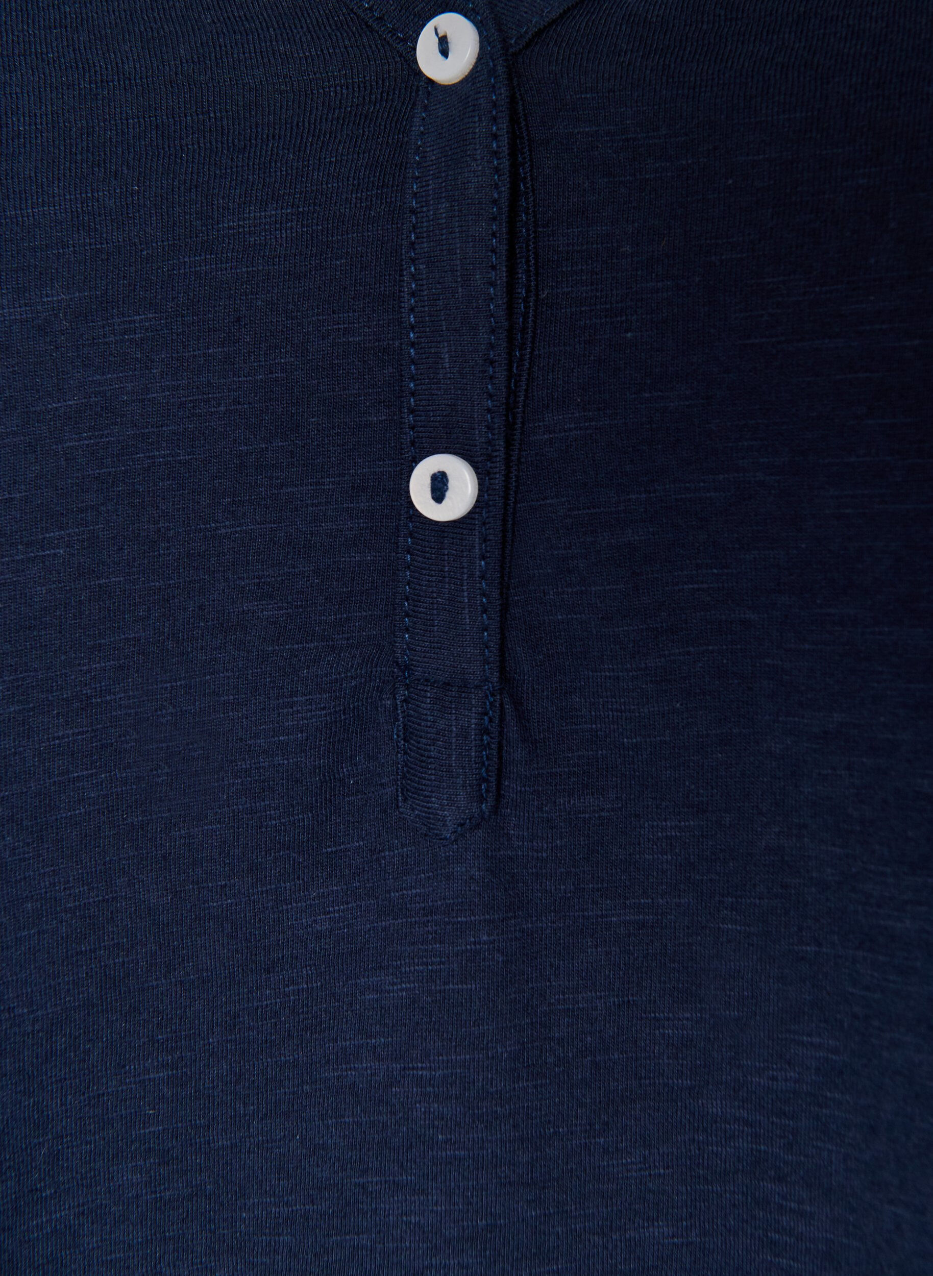 ZizziLang&aelig;rmet t-shirt med V-hals og knapper, Bl&aring;, Packshot image number 2