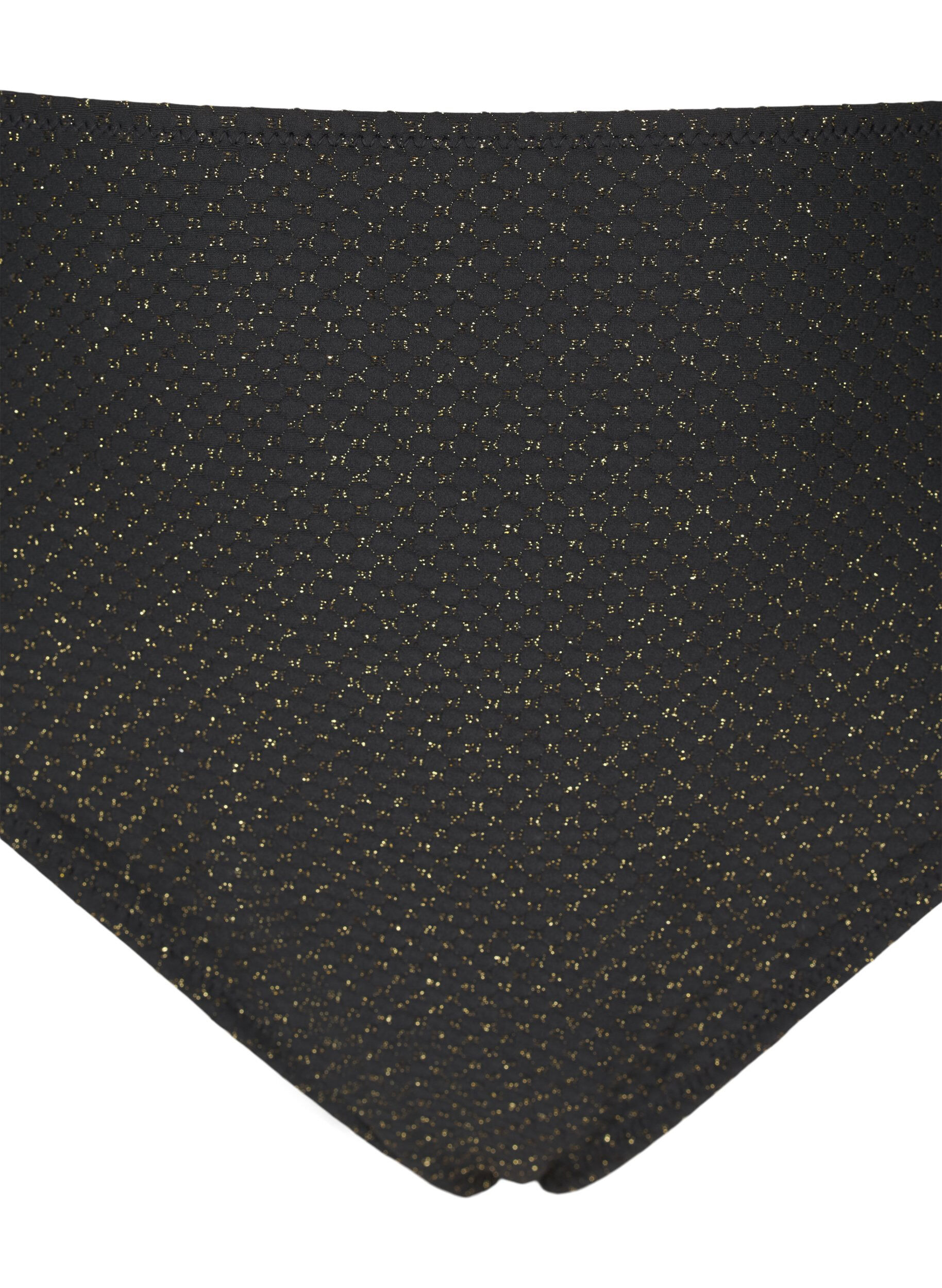 Zizzi Bikiniunderdel med  glimmer og tai-snit, Sort, Packshot image number 2