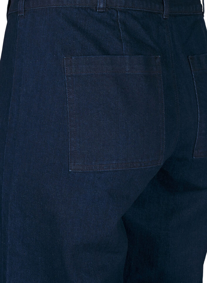 Højtaljede jeans med vidde, Blå, Packshot image number 3