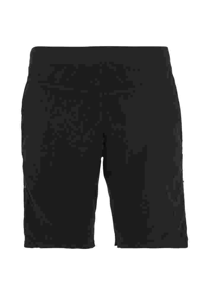 Løse shorts med lommer i bomuld, Black, Packshot image number 1