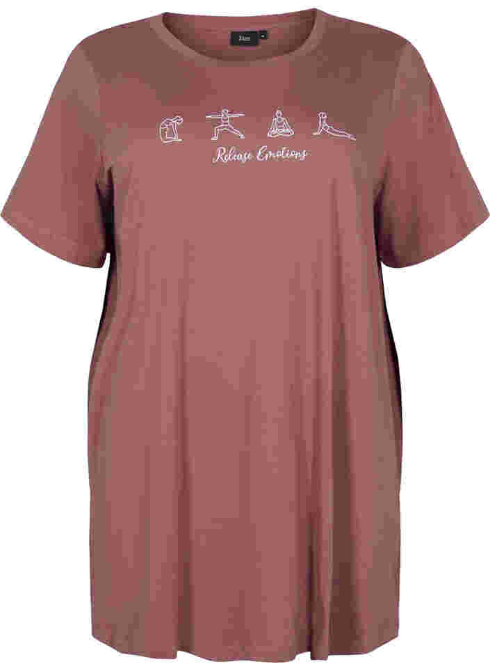 Oversize nat t-shirt i økologisk bomuld, Rose Brown W. Relax , Packshot image number 0