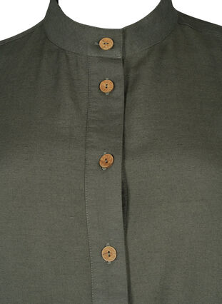 Skjorte i hørblend med lommer, Thyme, Packshot image number 2