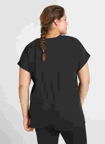 Ensfarvet trænings t-shirt, Black, Model image number 1