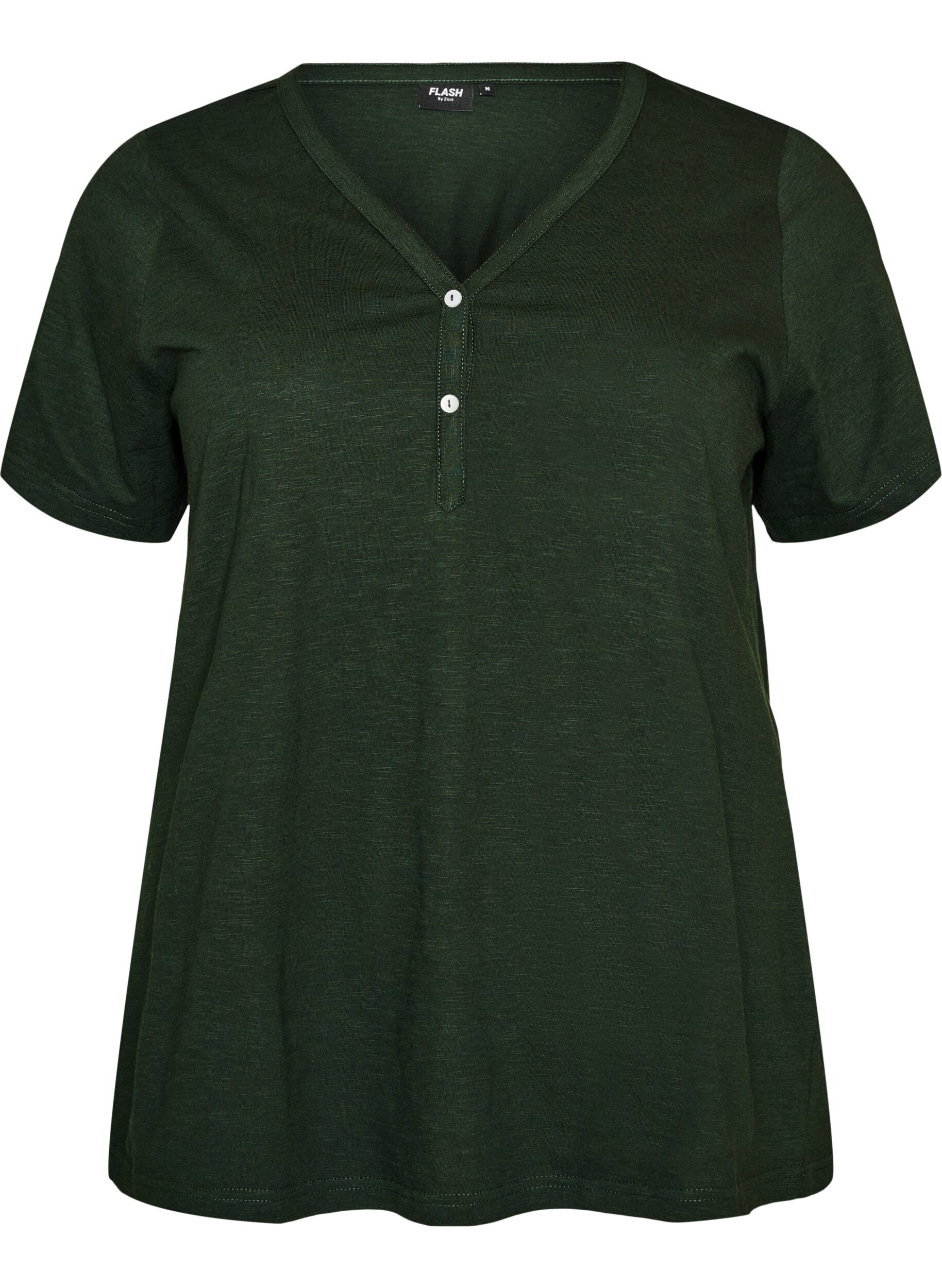 FLASH - T-shirt med knapdetalje
