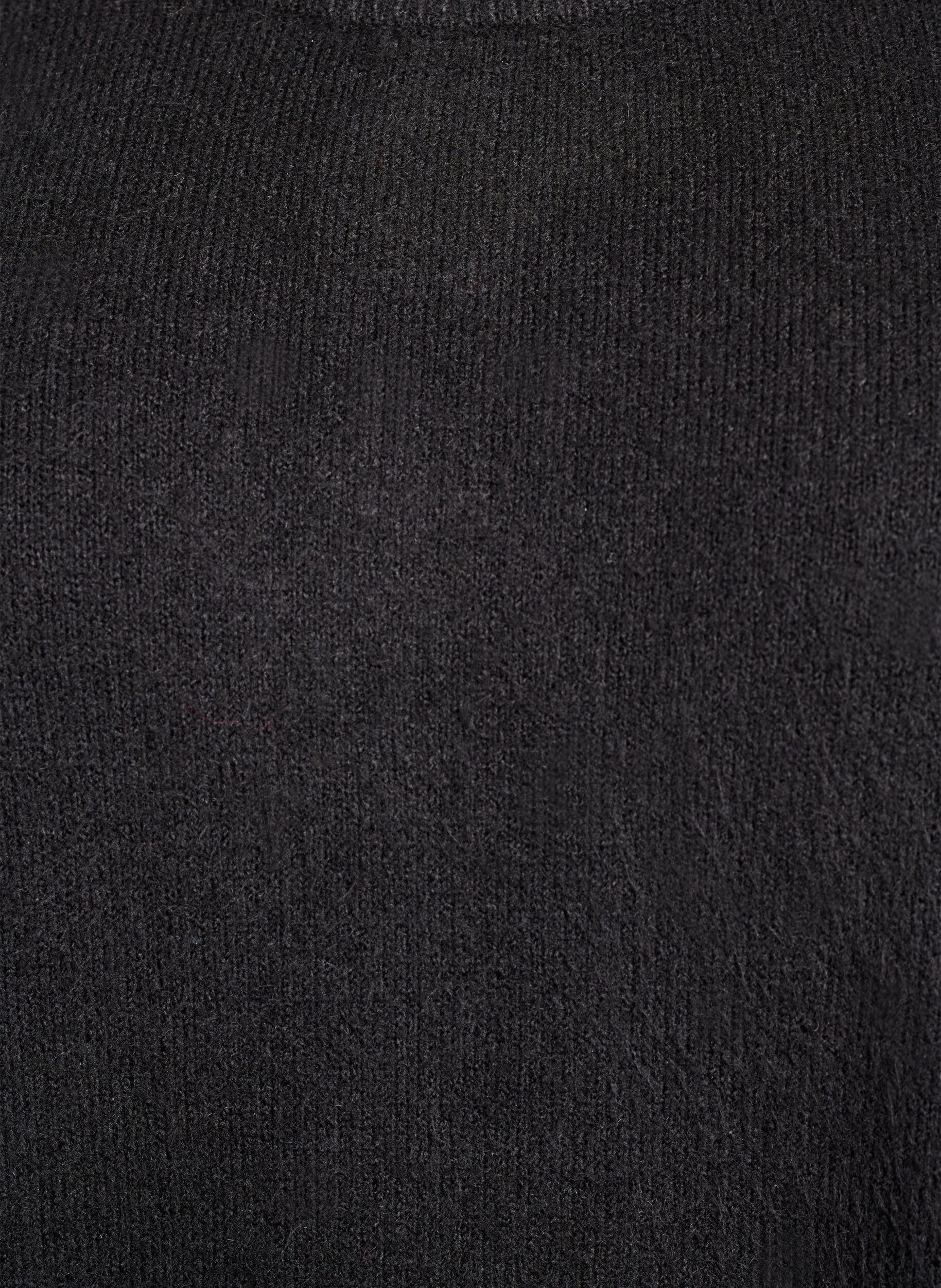 Zizzi Kort strikkjole uden &aelig;rmer, Sort, Packshot image number 2