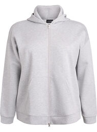 Scuba-h&aelig;ttetr&oslash;je med lynl&aring;s og lommer, Gr&aring;