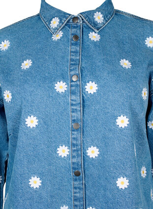 Løs denimskjorte med broderede margueritter, L.B. Flower, Packshot image number 2