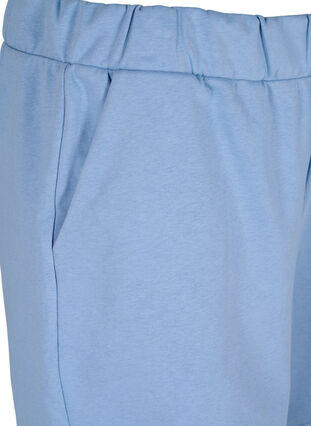 Ensfarvede sweatshorts med lommer, Faded Denim, Packshot image number 2