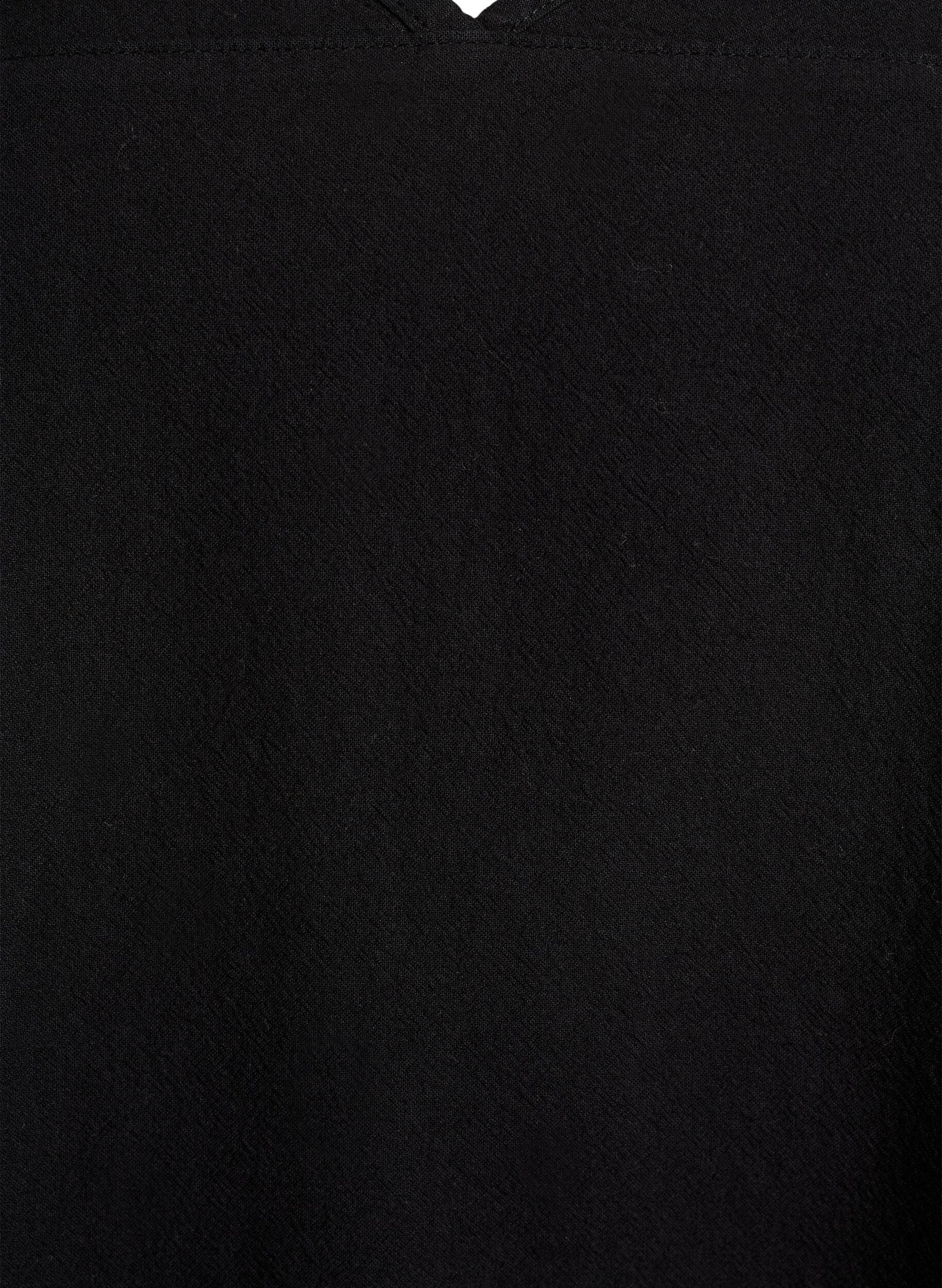 Zizzi Kort&aelig;rmet kjole i bomuld, Sort, Packshot image number 2