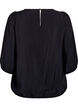 Bluse med 3/4 ærmer og blondedetalje, Sort, Packshot image number 1