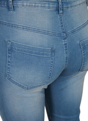 Højtaljede Amy capri jeans med super slim fit, Light blue denim, Packshot image number 3