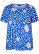 FLASH - Kortærmet bluse i viskose med print, Blå, Packshot image number 0