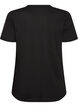T-shirt i bomuld med tekstbadge, Sort, Packshot image number 1