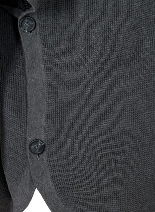 Kortærmet strik poncho med høj hals, Dark Grey Melange, Packshot image number 3