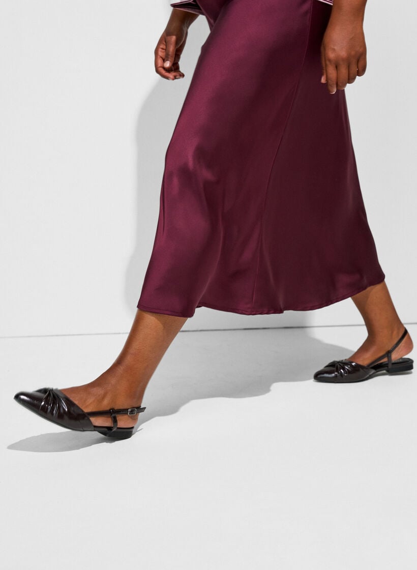 Satin midi-nederdel, R&oslash;d, Model image number 3