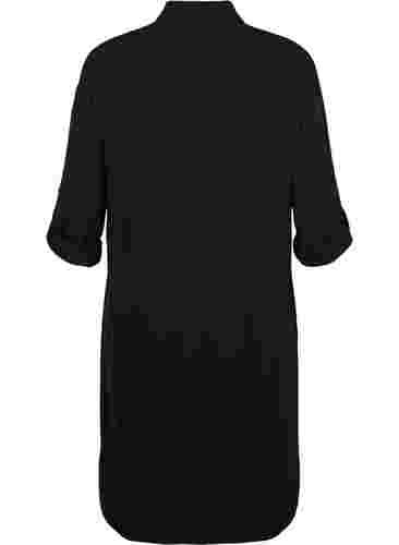 Lang skjortejakke med knaplukning, Black, Packshot image number 1