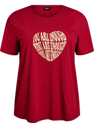 T-shirt med motiv , R&oslash;d