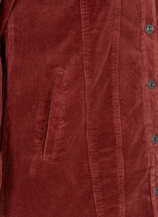 Fløjls skjortejakke med lommer, Burnt Henna, Packshot image number 3