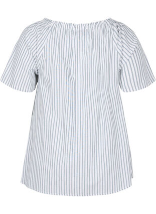 Stribet bomulds bluse med korte ærmer, Trooper Stripe, Packshot image number 1