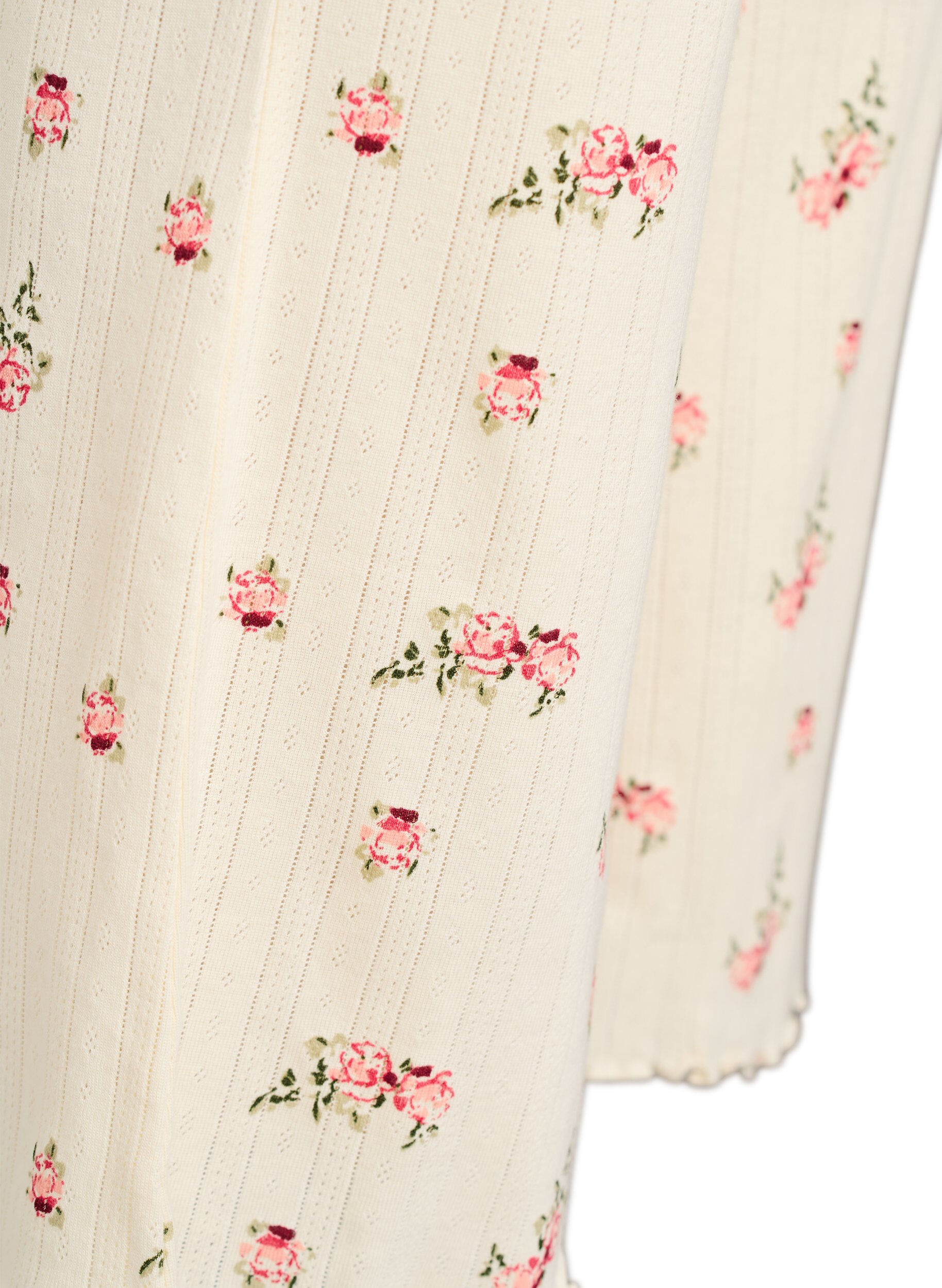 Zizzi Natbukser i &oslash;kologisk bomuld med strukturm&oslash;nster, Vanilla, Packshot image number 2