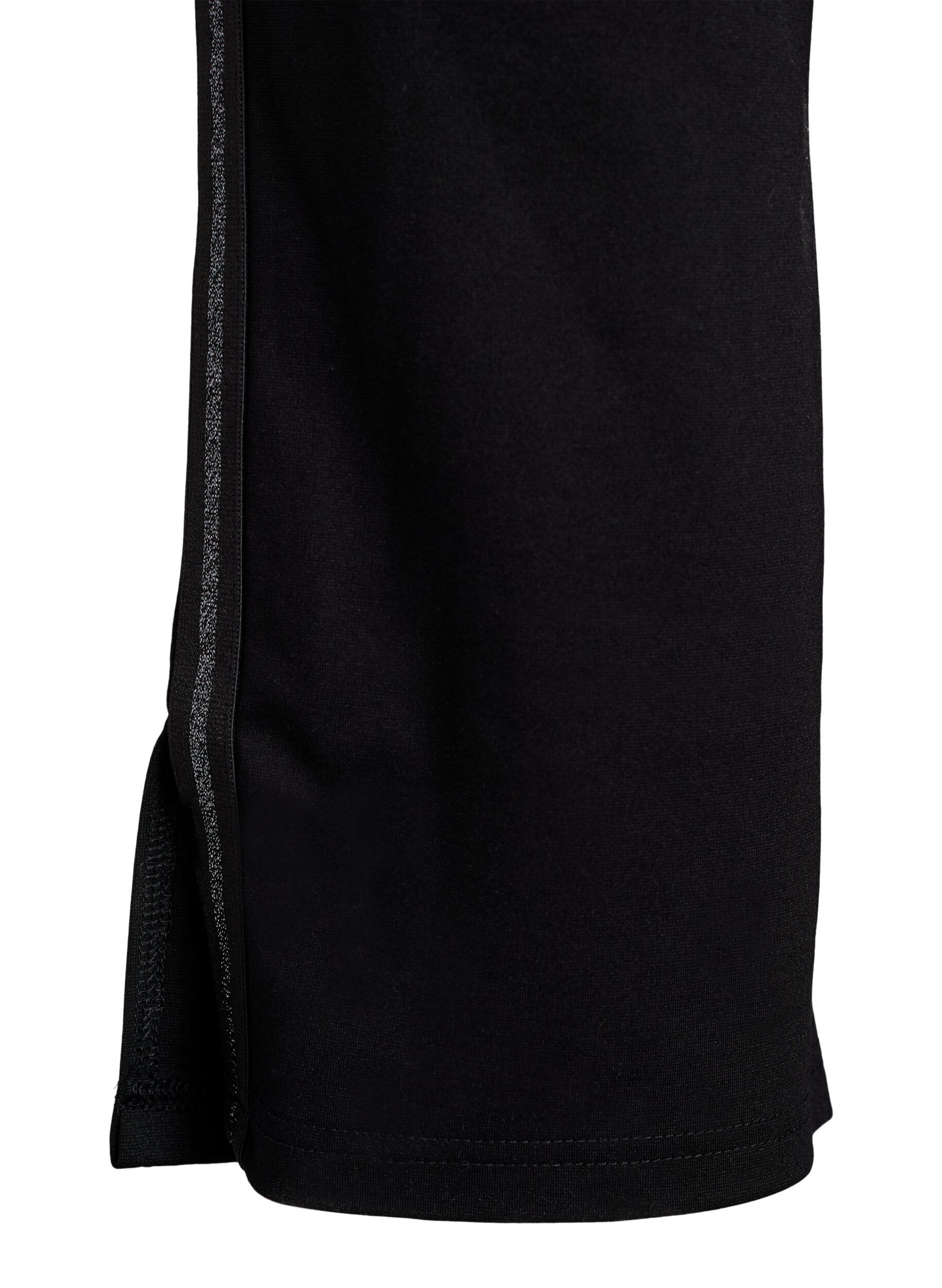 Zizzi Leggings med glitterstribe og slids, Sort, Packshot image number 3