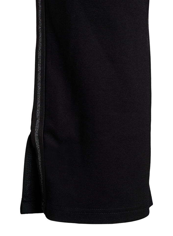 Leggings med glitterstribe og slids, Sort, Packshot