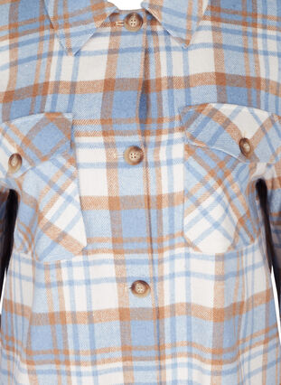 Lang ternet skjortejakke med brystlommer, Serenity Check, Packshot image number 2