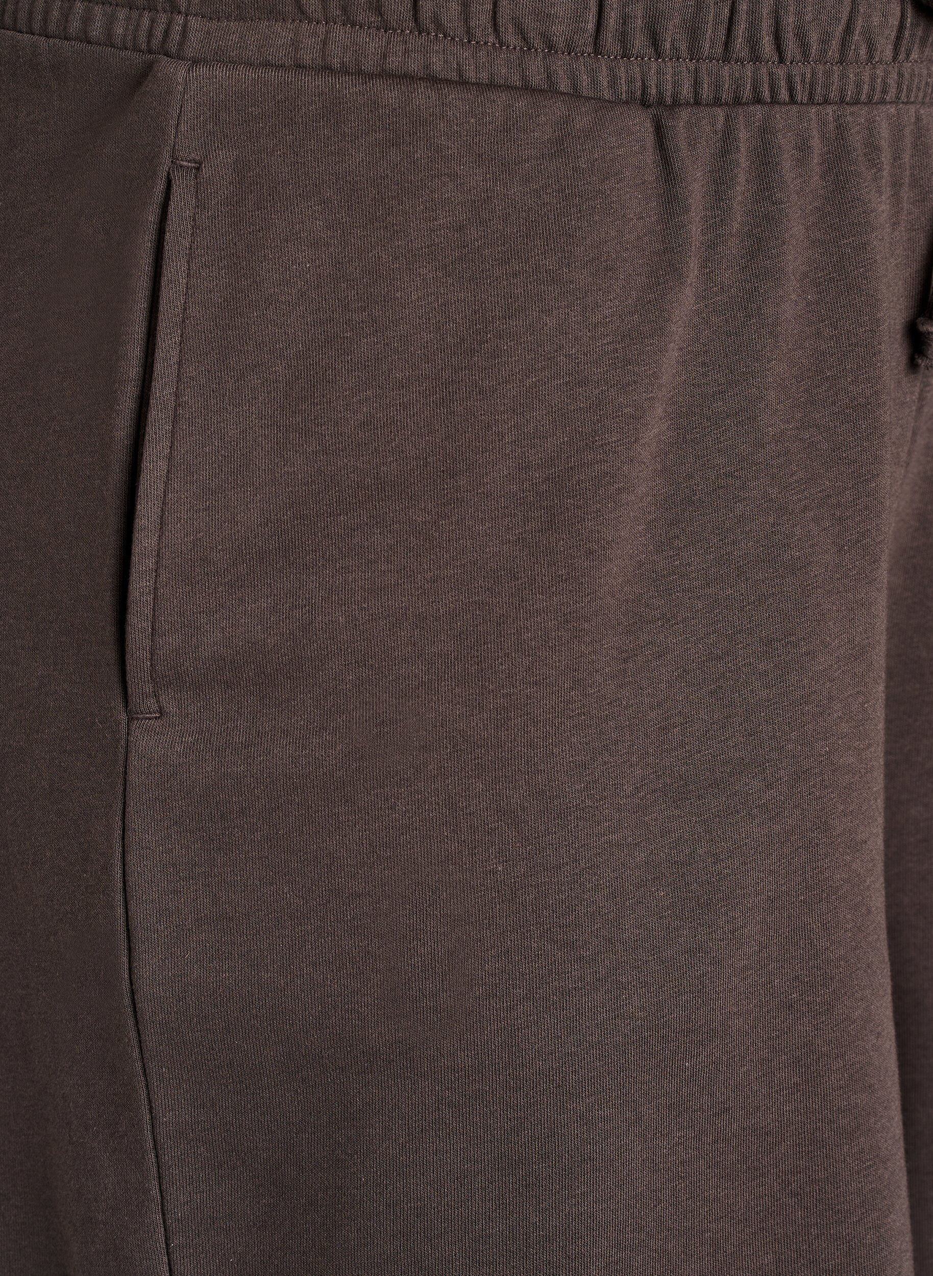 Zizzi H&oslash;jtaljede sweatshorts med lommer, Brun, Packshot image number 2