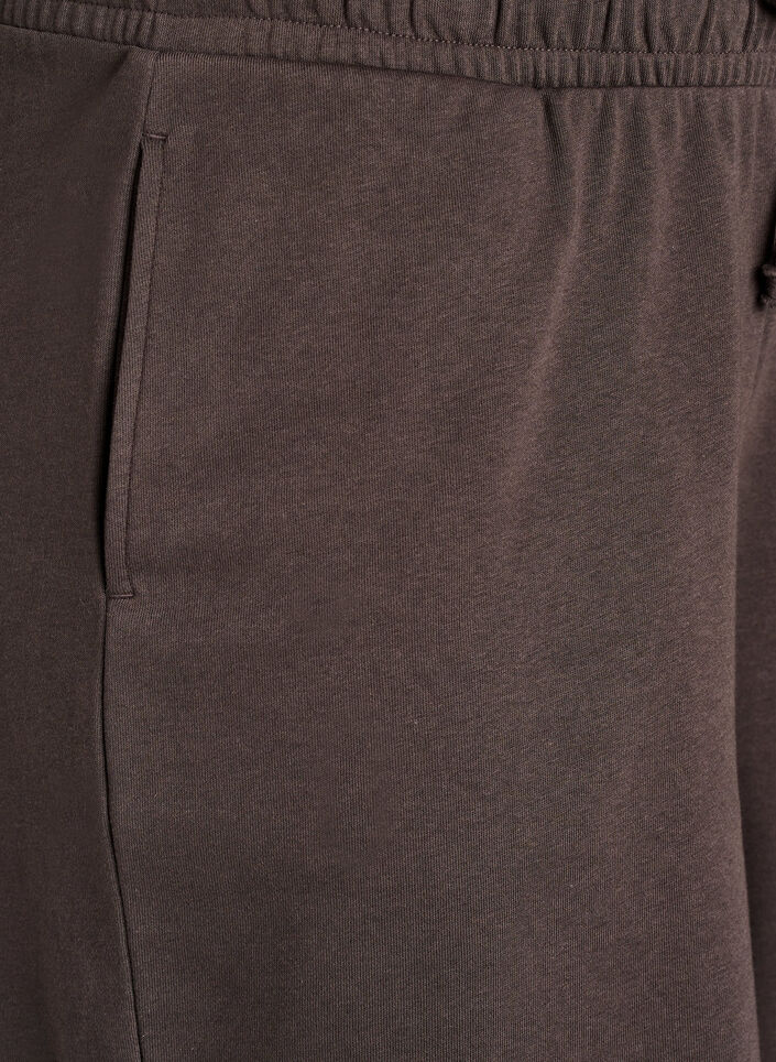 H&oslash;jtaljede sweatshorts med lommer, Brun, Packshot image number 2