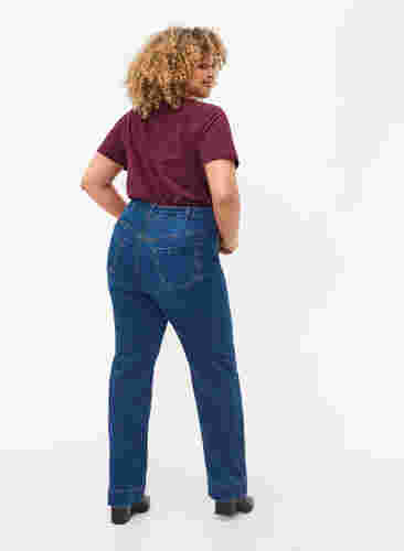 Regular fit Megan jeans med ekstra høj talje, Blue denim, Model image number 1