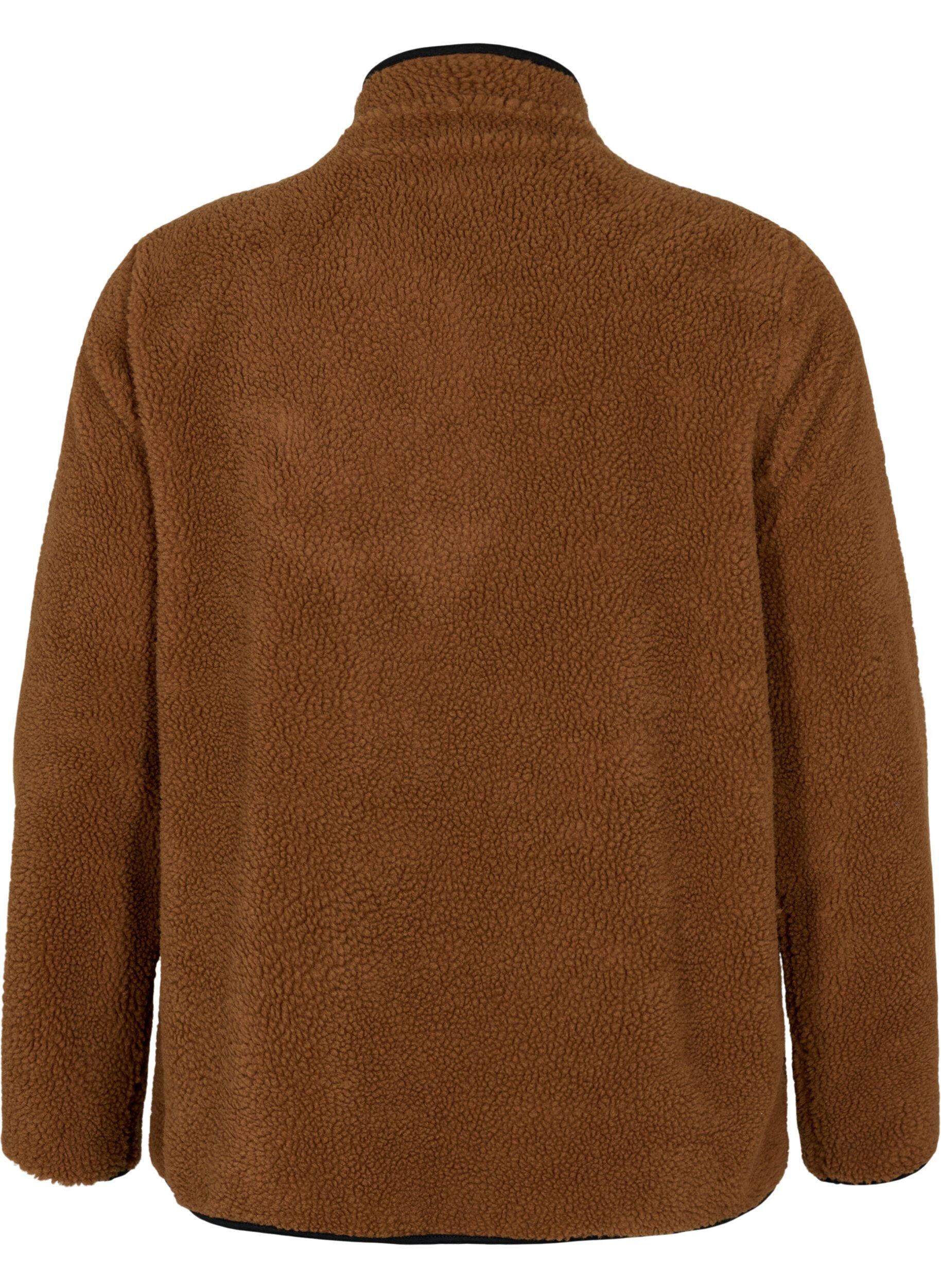 Zizzi Teddy anorak med h&oslash;j hals og lynl&aring;s, Partridge ASS, Packshot image number 1