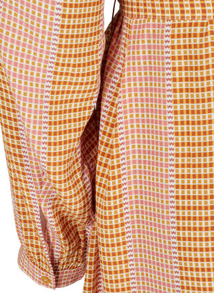 Printet viskose tunika med bindebånd, Apple Cinnamon AOP, Packshot image number 3