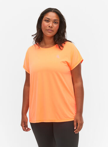 Kortærmet trænings t-shirt, Neon Orange, Model image number 0