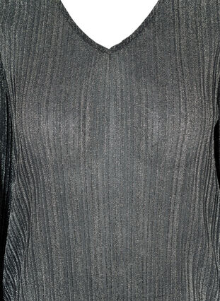 Glimmer tunika med smock, Black w. Silver, Packshot image number 2