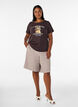 T-shirt i bomuld med frontmotiv, Brun, Model image number 1