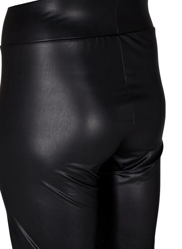 Shiny tætsiddende shorts med høj talje, Black, Packshot image number 3