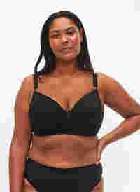 Bikini overdel med draperinger, Black, Model