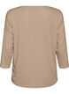 Jerseybluse med 3/4 &aelig;rmer, Beige, Packshot image number 1