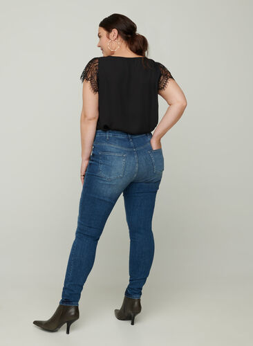 Ekstra slim Amy jeans, Blue denim, Model image number 0