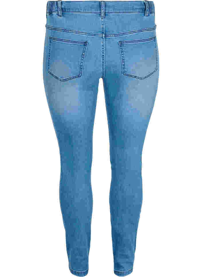Cropped Sanna jeans med stribe i siden , Light blue denim, Packshot image number 1