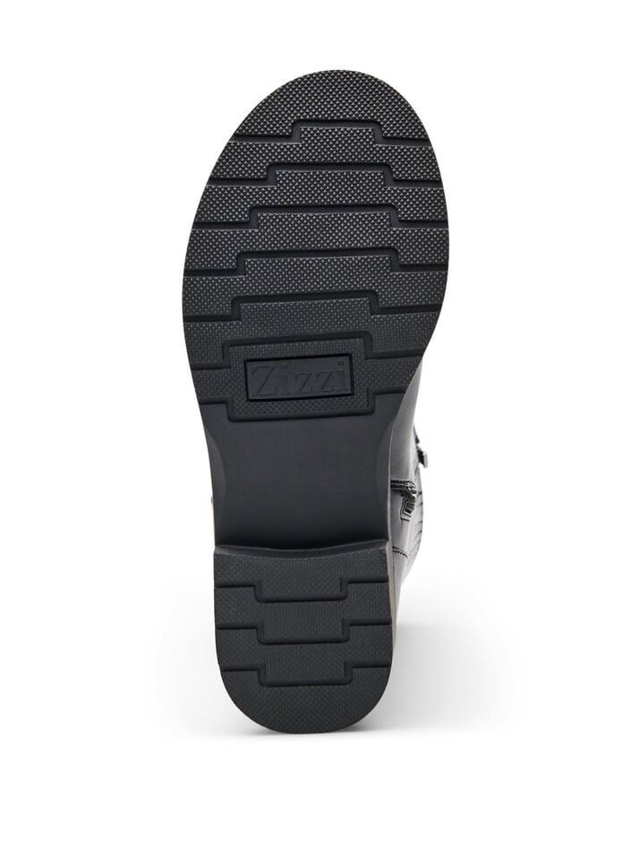 H&oslash;j l&aelig;derst&oslash;vle med dekorative sp&aelig;nder, Sort, Packshot image number 4