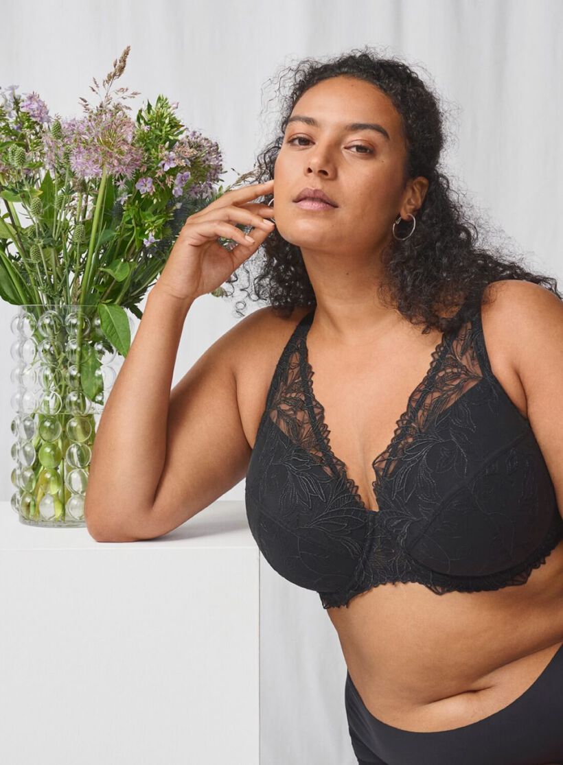 Vatteret blonde bh med seamless g-streg, , Model